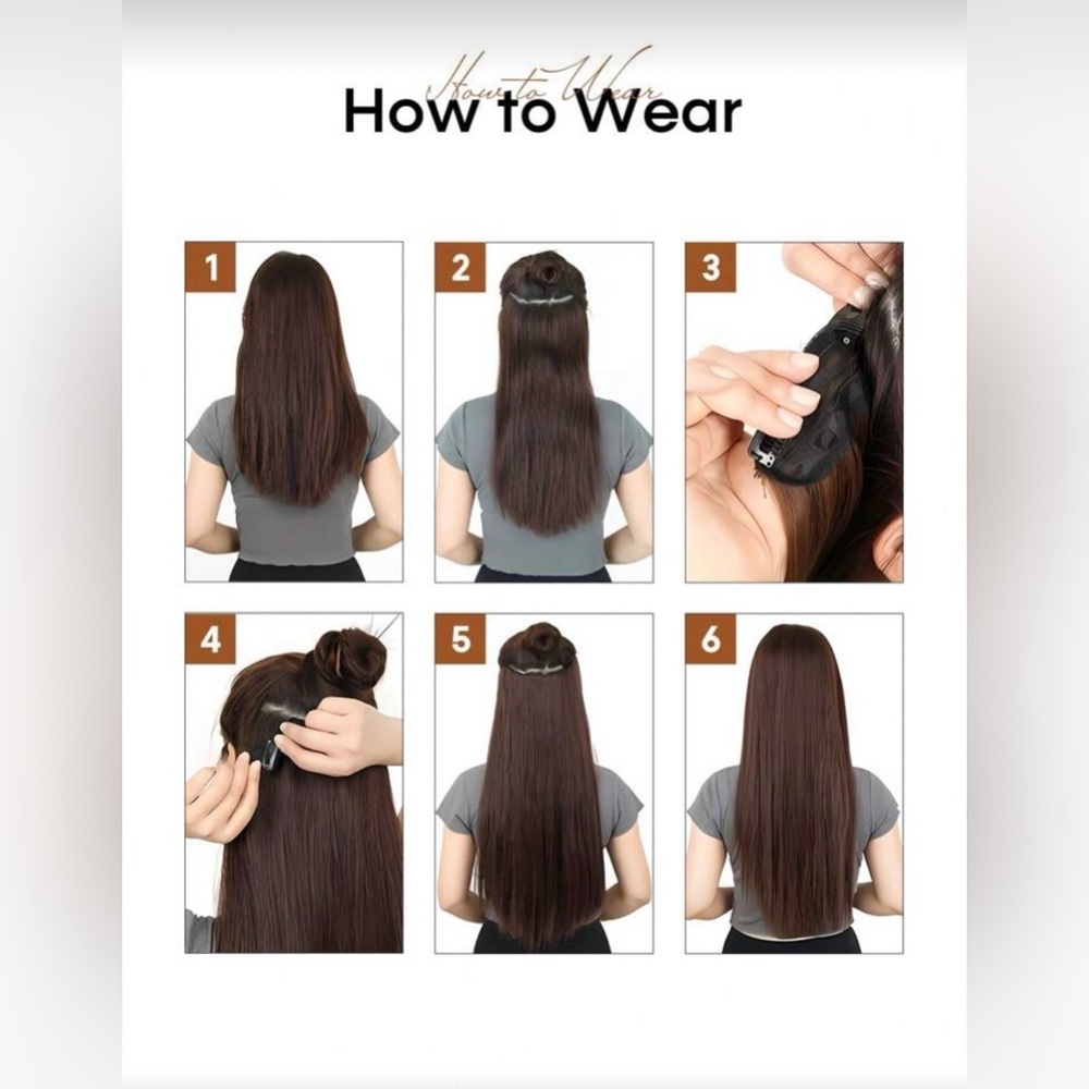 24” One-Piece Clip-In Hair Extension Platinum Blonde Straight Hair Natural look - Picture 3 of 14